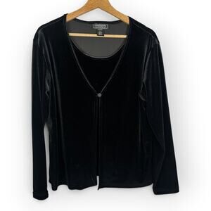 Impressions Millennium Edition Large Black Velvet Layered Y2K Top Gothic